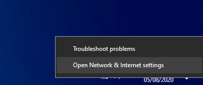 Network Icon on Taskbar